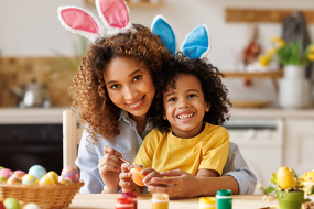 decorating Easter eggs