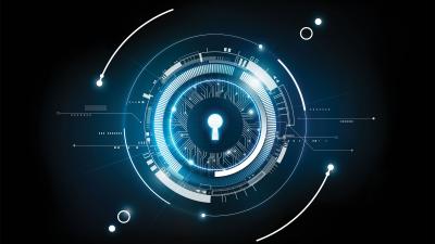 futuristic digital image with keyhole