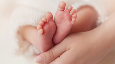 close-up of baby feet