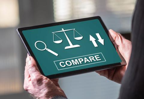 tablet that shows the word compare and balance elements