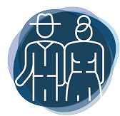Blue circle icon - people