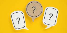 three talk bubble with question marks