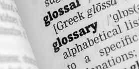 the world glossary on a page in a dictionary