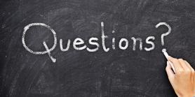chalkboard with the word questions written on it