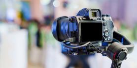 looking through the lens of a video camera