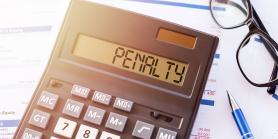 the word penalty shows on a calculator screen