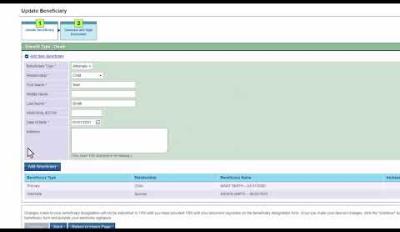 Update Beneficiary