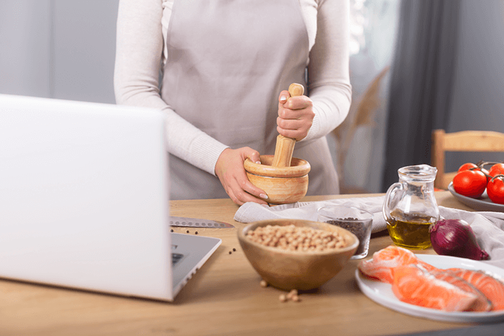 using a mortar and pestle