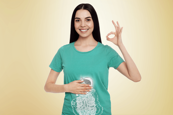 happy gut woman