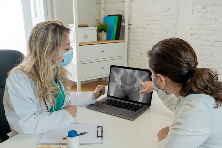 doctors look at ovarian x-ray