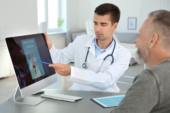 doctor and patient discussing prostate health
