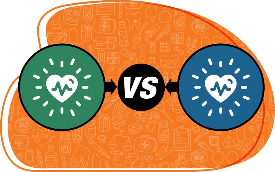 Graphic of health comparison images