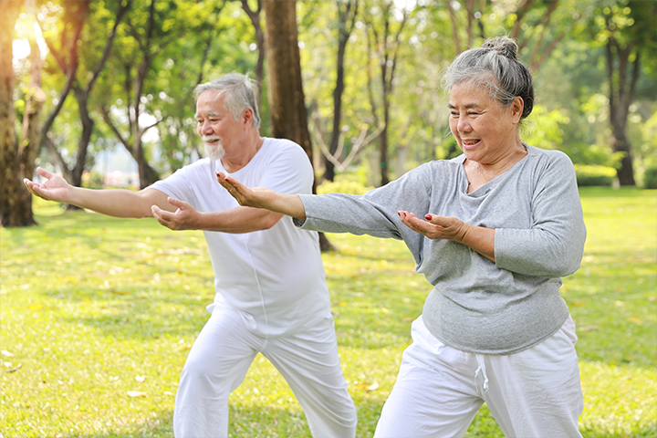older couple exercising