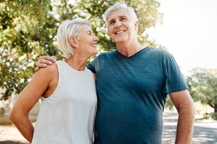 older couple wearing workout clothes