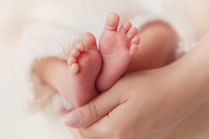 close-up of baby feet
