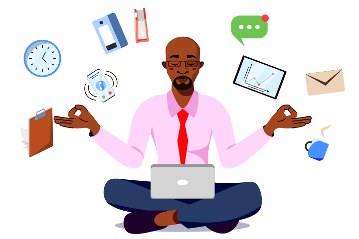 man with scattered thoughts