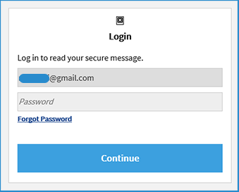 A login window with a link titled 