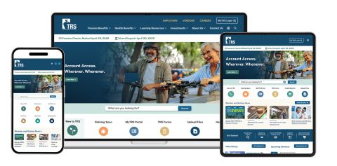 New TRS website homepage displayed on mobile and desktop screens